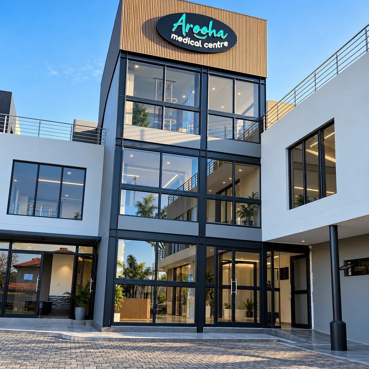 Exterior of Arooha Medical Centre in Lenasia